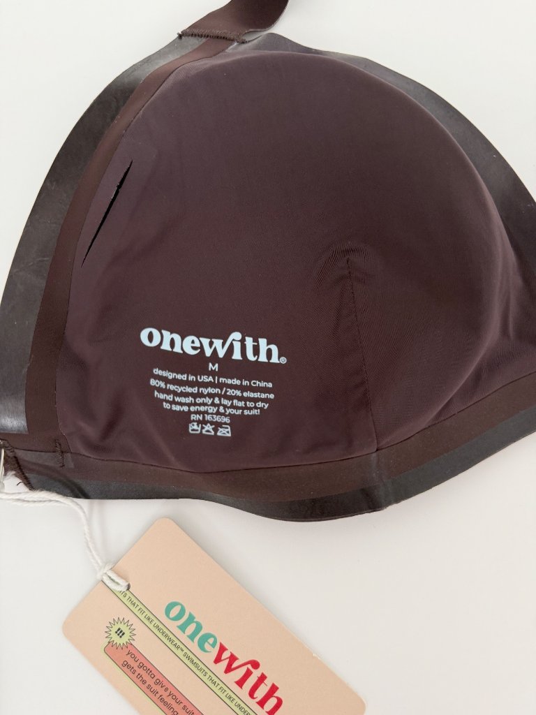 Onewith Swim Wainscott Brown Swimsuit Triangle Halter Bikini Top Nwt (Medium) — image 8 of 8